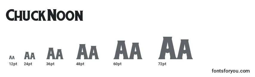 sizes of chucknoon font, chucknoon sizes