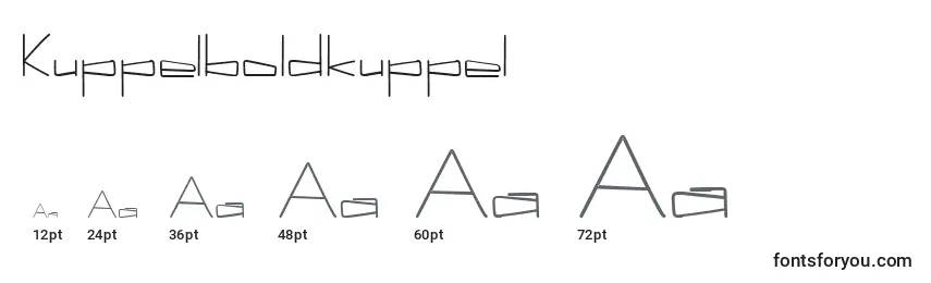 sizes of kuppelboldkuppel font, kuppelboldkuppel sizes