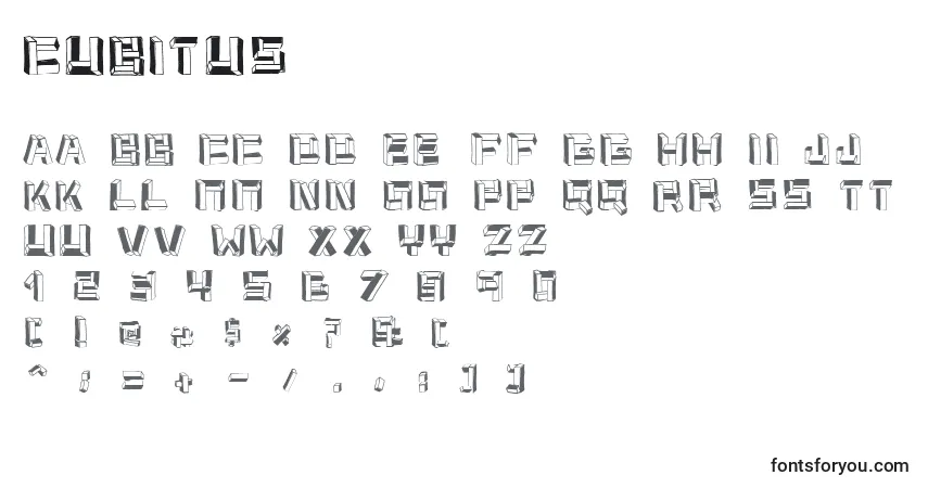 characters of cubitus font, letter of cubitus font, alphabet of  cubitus font