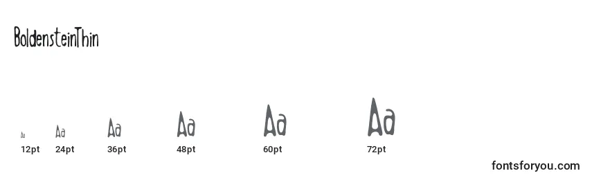 sizes of boldensteinthin font, boldensteinthin sizes