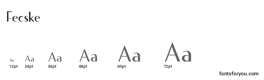 sizes of fecske font, fecske sizes