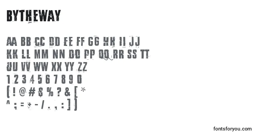 characters of bytheway font, letter of bytheway font, alphabet of  bytheway font