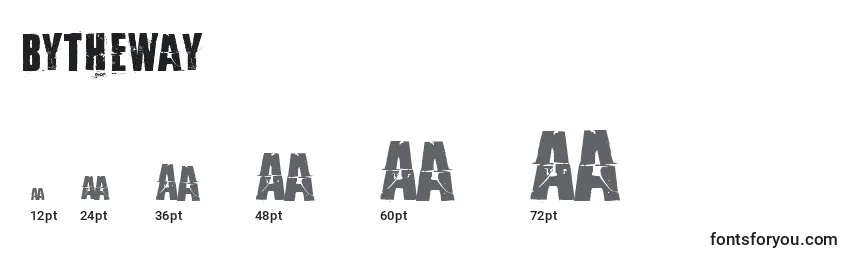 sizes of bytheway font, bytheway sizes