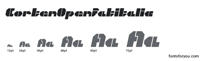 sizes of cortenopenfatitalic font, cortenopenfatitalic sizes