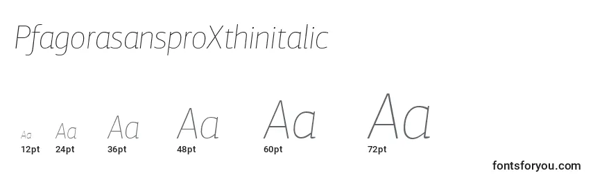 sizes of pfagorasansproxthinitalic font, pfagorasansproxthinitalic sizes