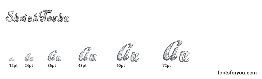 sizes of sketchtoska font, sketchtoska sizes