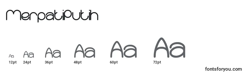 sizes of merpatiputih font, merpatiputih sizes