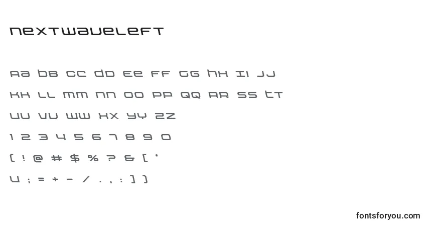 characters of nextwaveleft font, letter of nextwaveleft font, alphabet of  nextwaveleft font