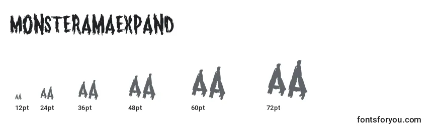 sizes of monsteramaexpand font, monsteramaexpand sizes