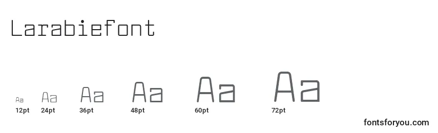 sizes of larabiefont font, larabiefont sizes