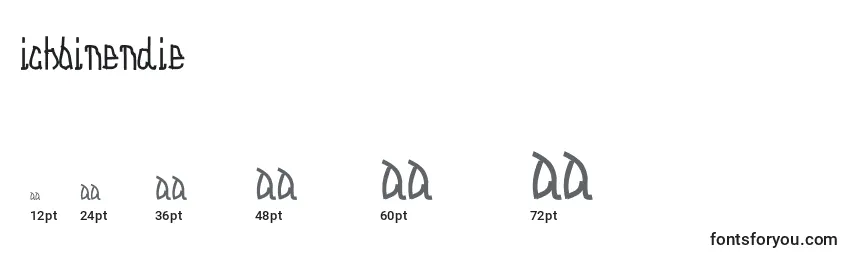 sizes of ichbinendie font, ichbinendie sizes