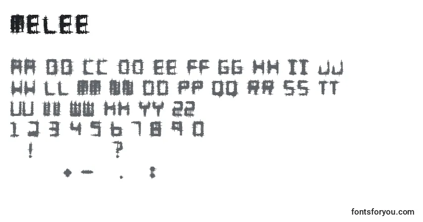 characters of melee font, letter of melee font, alphabet of  melee font