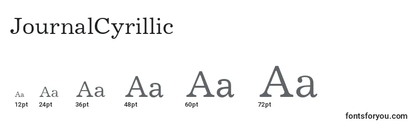 sizes of journalcyrillic font, journalcyrillic sizes
