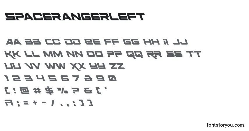 characters of spacerangerleft font, letter of spacerangerleft font, alphabet of  spacerangerleft font