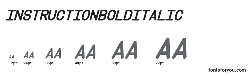 sizes of instructionbolditalic font, instructionbolditalic sizes