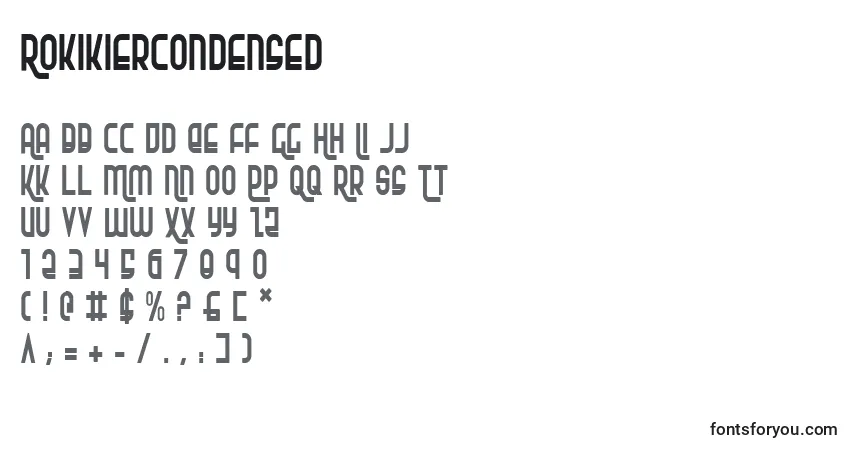 characters of rokikiercondensed font, letter of rokikiercondensed font, alphabet of  rokikiercondensed font