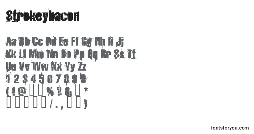 characters of strokeybacon font, letter of strokeybacon font, alphabet of  strokeybacon font