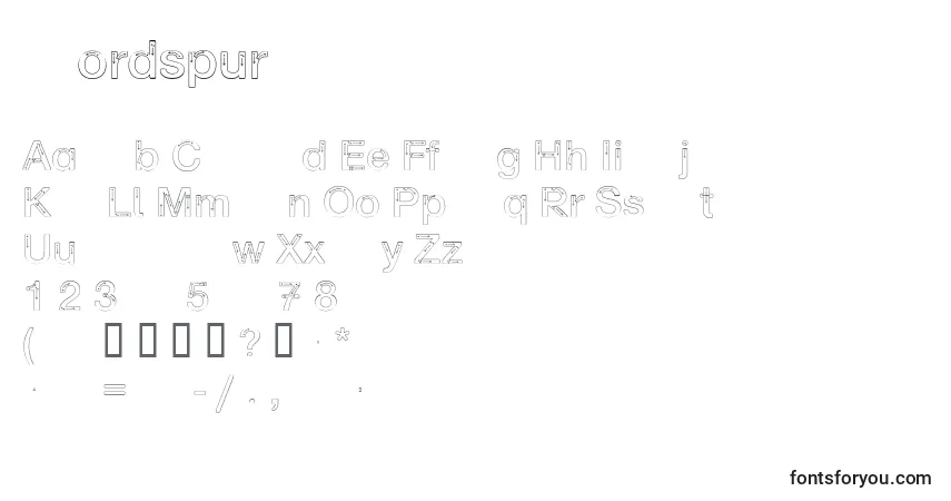 characters of nordspur font, letter of nordspur font, alphabet of  nordspur font