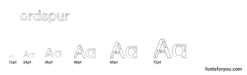 sizes of nordspur font, nordspur sizes