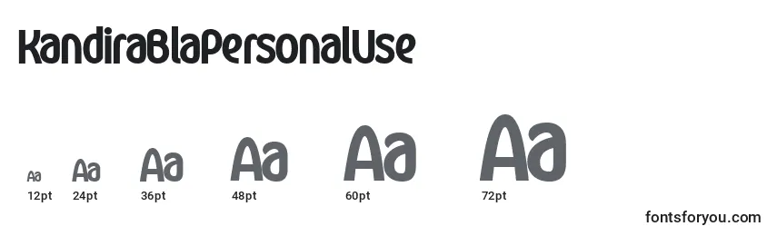 sizes of kandirablapersonaluse font, kandirablapersonaluse sizes