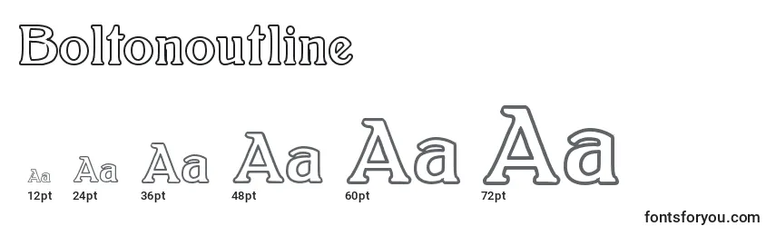 sizes of boltonoutline font, boltonoutline sizes