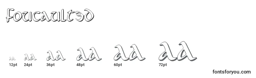 sizes of foucault3d font, foucault3d sizes