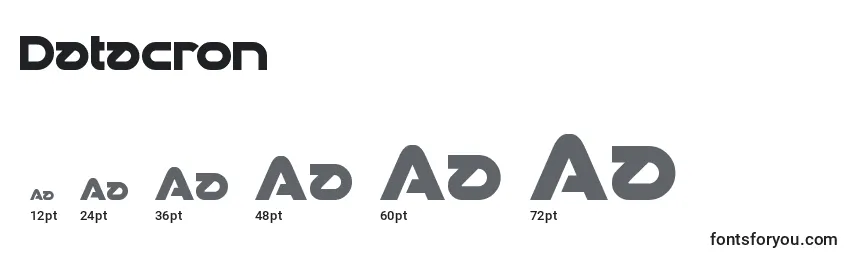 sizes of datacron font, datacron sizes
