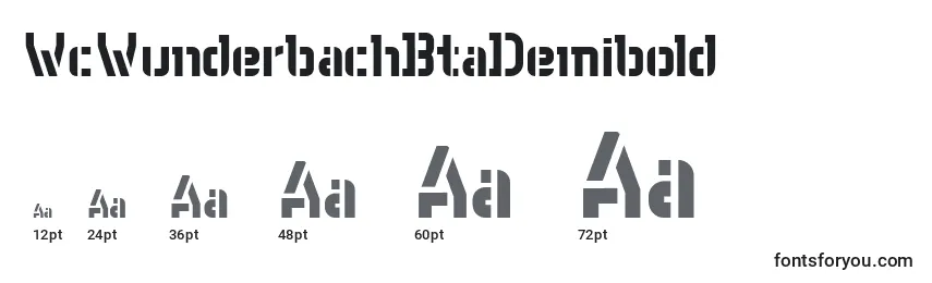 sizes of wcwunderbachbtademibold font, wcwunderbachbtademibold sizes