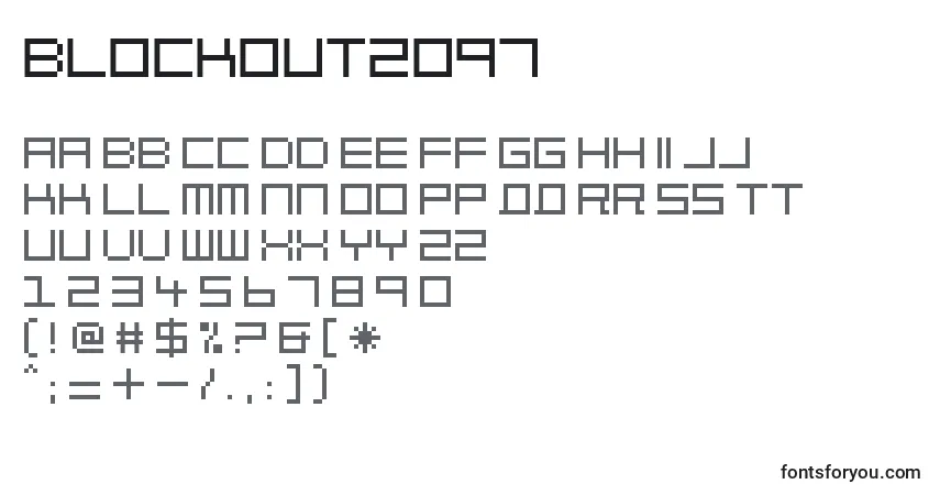 characters of blockout2097 font, letter of blockout2097 font, alphabet of  blockout2097 font