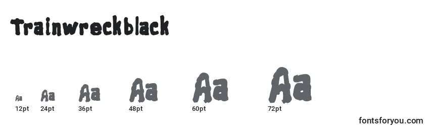 sizes of trainwreckblack font, trainwreckblack sizes