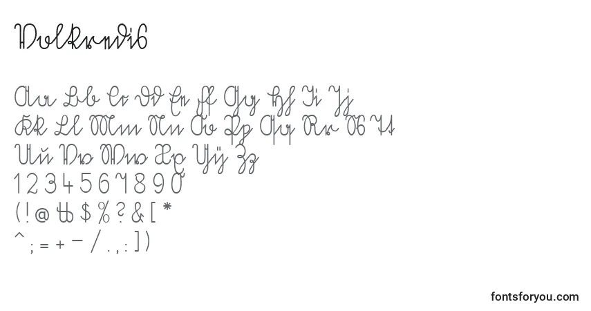 characters of volkredis font, letter of volkredis font, alphabet of  volkredis font