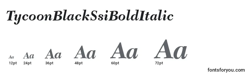 sizes of tycoonblackssibolditalic font, tycoonblackssibolditalic sizes