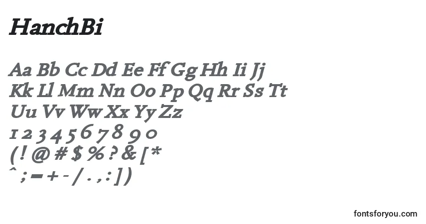 characters of hanchbi font, letter of hanchbi font, alphabet of  hanchbi font