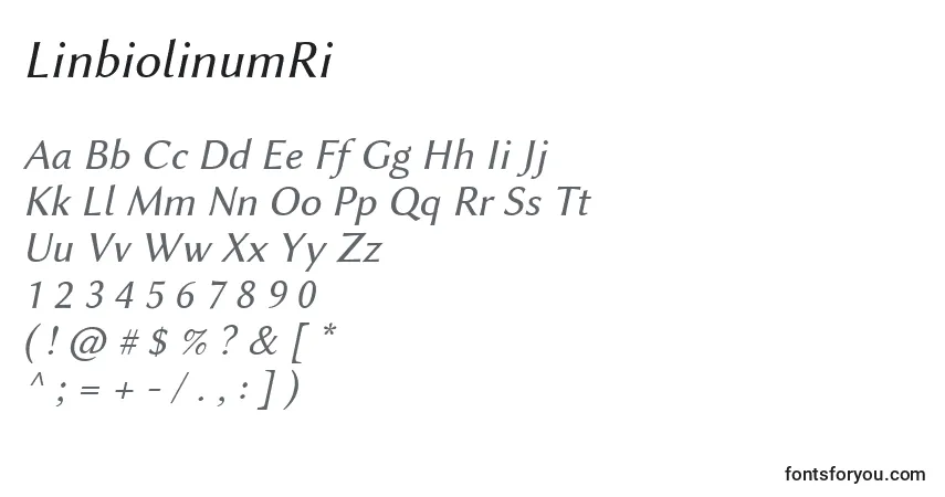 characters of linbiolinumri font, letter of linbiolinumri font, alphabet of  linbiolinumri font