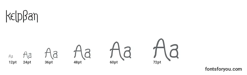 sizes of kelpban font, kelpban sizes