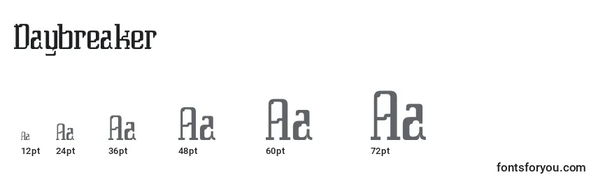 sizes of daybreaker font, daybreaker sizes