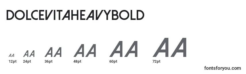 sizes of dolcevitaheavybold font, dolcevitaheavybold sizes
