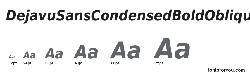 sizes of dejavusanscondensedboldoblique font, dejavusanscondensedboldoblique sizes