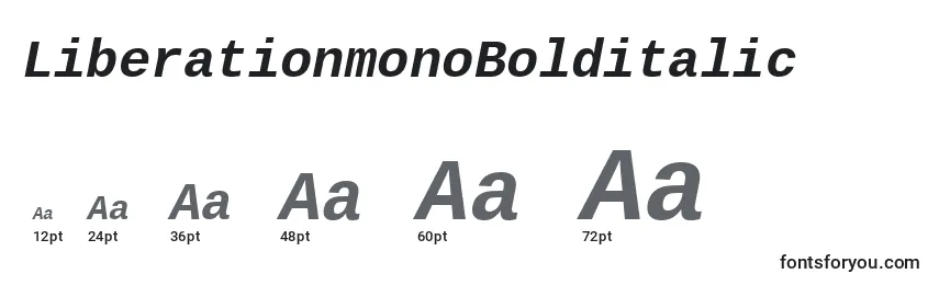 sizes of liberationmonobolditalic font, liberationmonobolditalic sizes