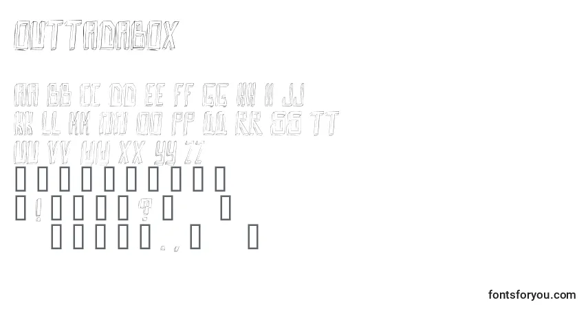 characters of outtadabox font, letter of outtadabox font, alphabet of  outtadabox font