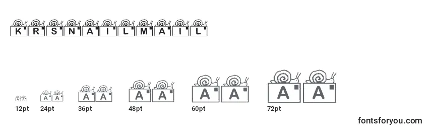 sizes of krsnailmail font, krsnailmail sizes