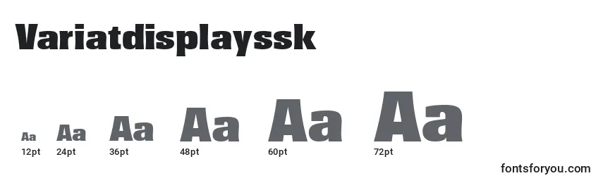 sizes of variatdisplayssk font, variatdisplayssk sizes