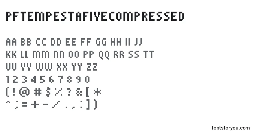 characters of pftempestafivecompressed font, letter of pftempestafivecompressed font, alphabet of  pftempestafivecompressed font
