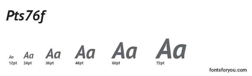 sizes of pts76f font, pts76f sizes