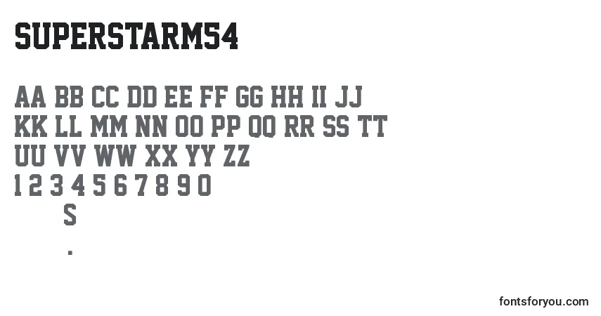 characters of superstarm54 font, letter of superstarm54 font, alphabet of  superstarm54 font