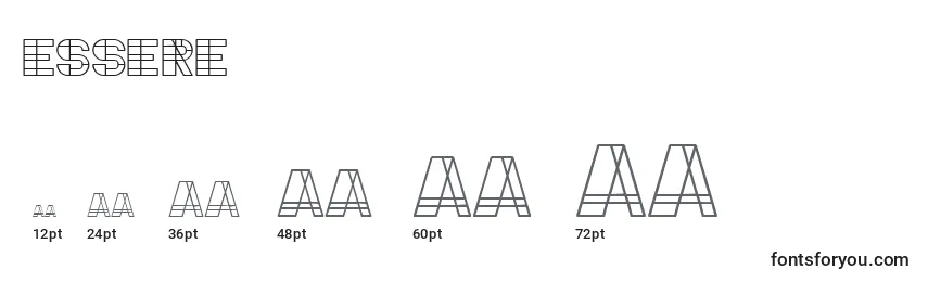 sizes of essere font, essere sizes
