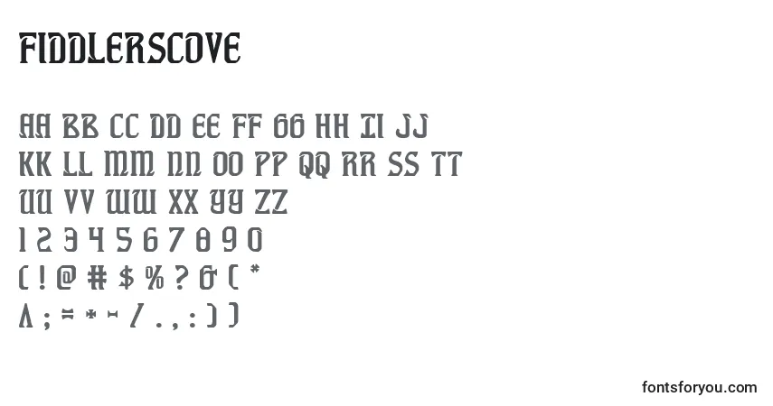 characters of fiddlerscove font, letter of fiddlerscove font, alphabet of  fiddlerscove font