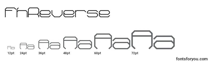 sizes of fhreverse font, fhreverse sizes