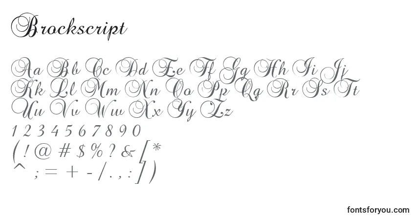 characters of brockscript font, letter of brockscript font, alphabet of  brockscript font