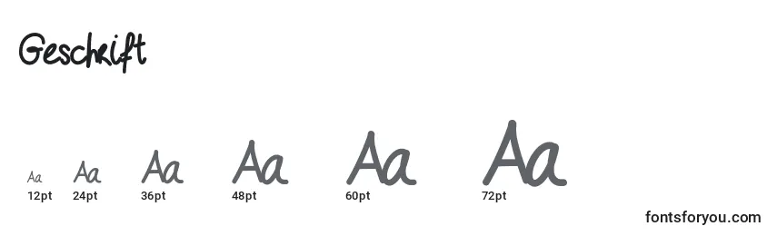 sizes of geschrift font, geschrift sizes